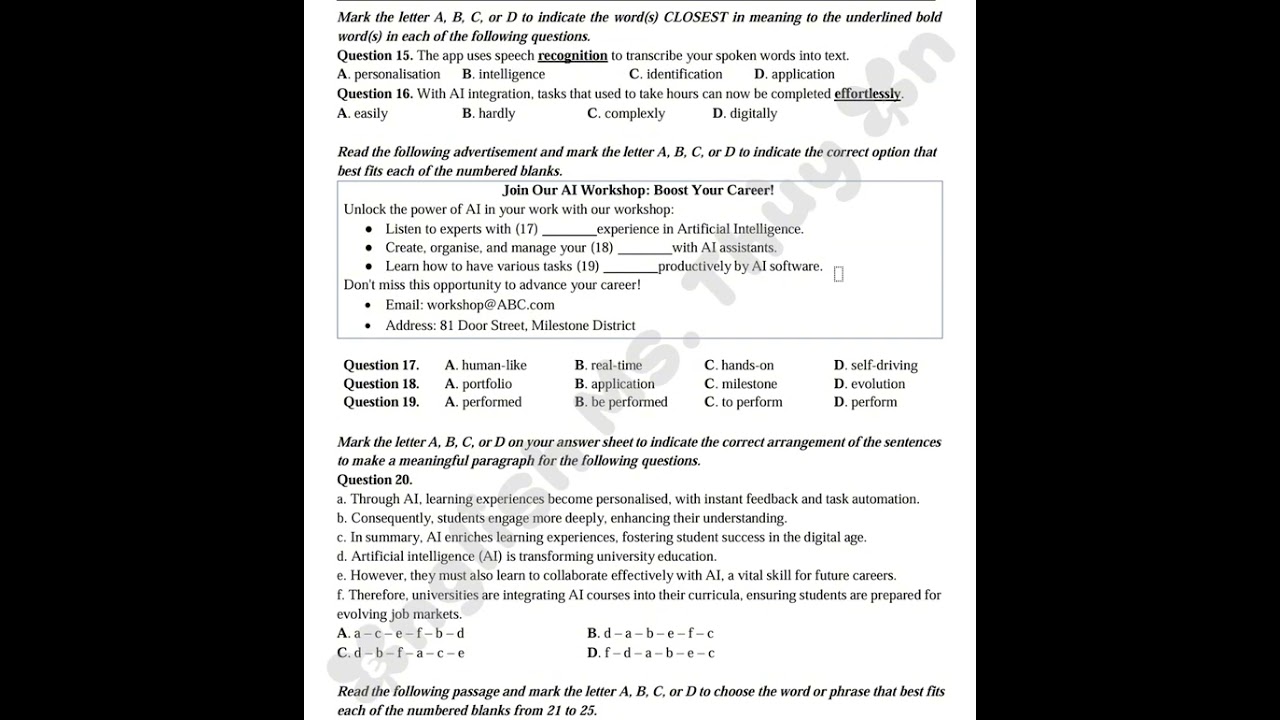 Củng cố lại kiến thức Tiếng anh 12 - Unit 6: Artificial Intelligence (Global Success) cho lớp 12 🩵