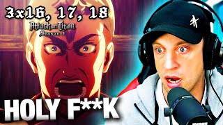 THE HOLY TRINITY! Attack On Titan S3E16, 17, 18 REACTION