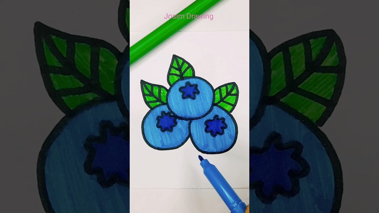 Blueberries 🫐 drawing easy #art #drawing #jasimdrawing #fruit #blueberry #blue #color