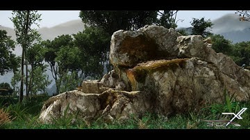 Cryengine V -  with Megascans Sierra (Real time  Vetetation, Grass, Stones)