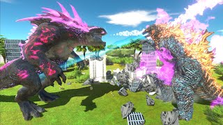 Blue Nuclear Pulse Godzilla vs. Evolved King Titan!  Animal Revolt Battle Simulator