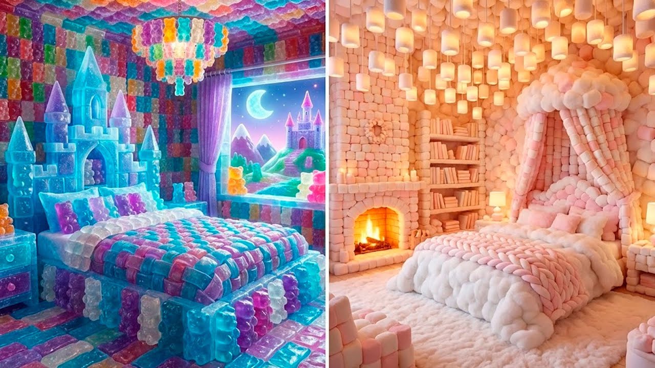 Which Luxury Disney Princess Bedroom Would You Choose? Satisfying AI Art & Night Time ASMR Aesthetic