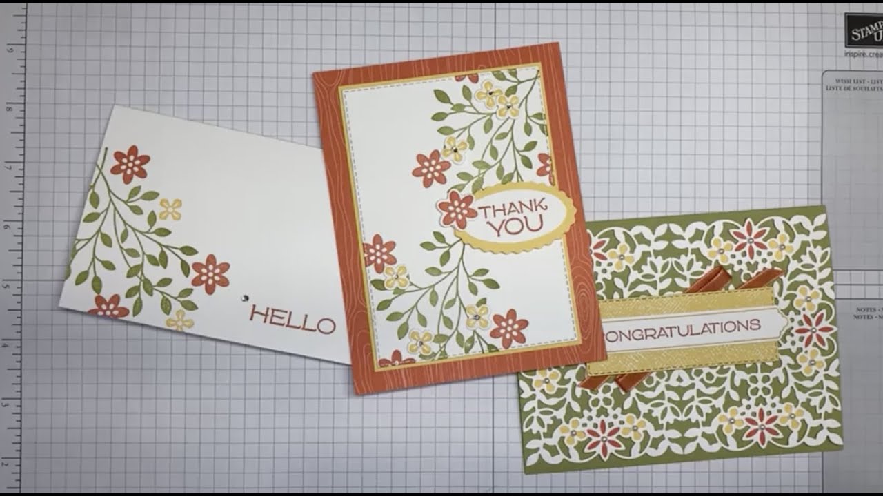 Stampin’ Up! Vine Design Card Set Tutorials YouTube