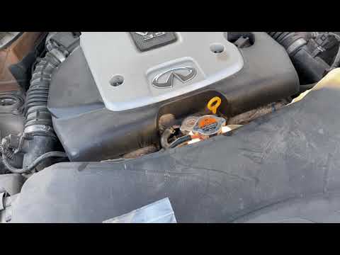 Infiniti fx35 fx37 qx70 S51 G35 G37 installing oem coolant radiator cap замена крышки радиатора