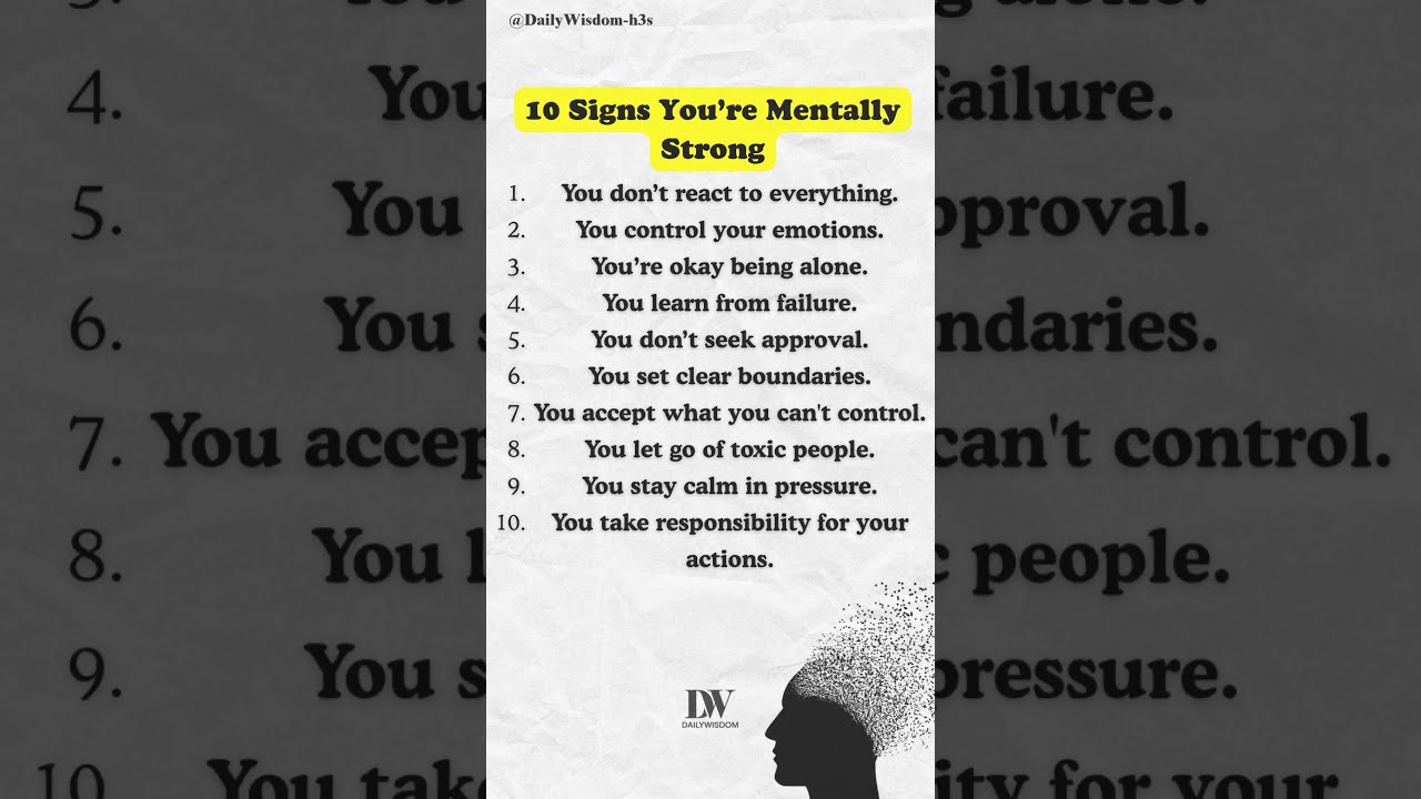 10 Signs You Re Mentally Stronger Than Most People Mentalstrength Selfgrowth Trending Shorts