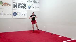 1/2 Kneeling 90 Degree Rotational Jump + Broad Jump