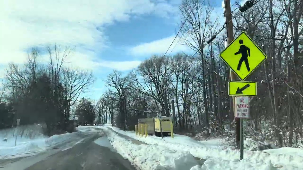 Drive through Burlington city Vermont 