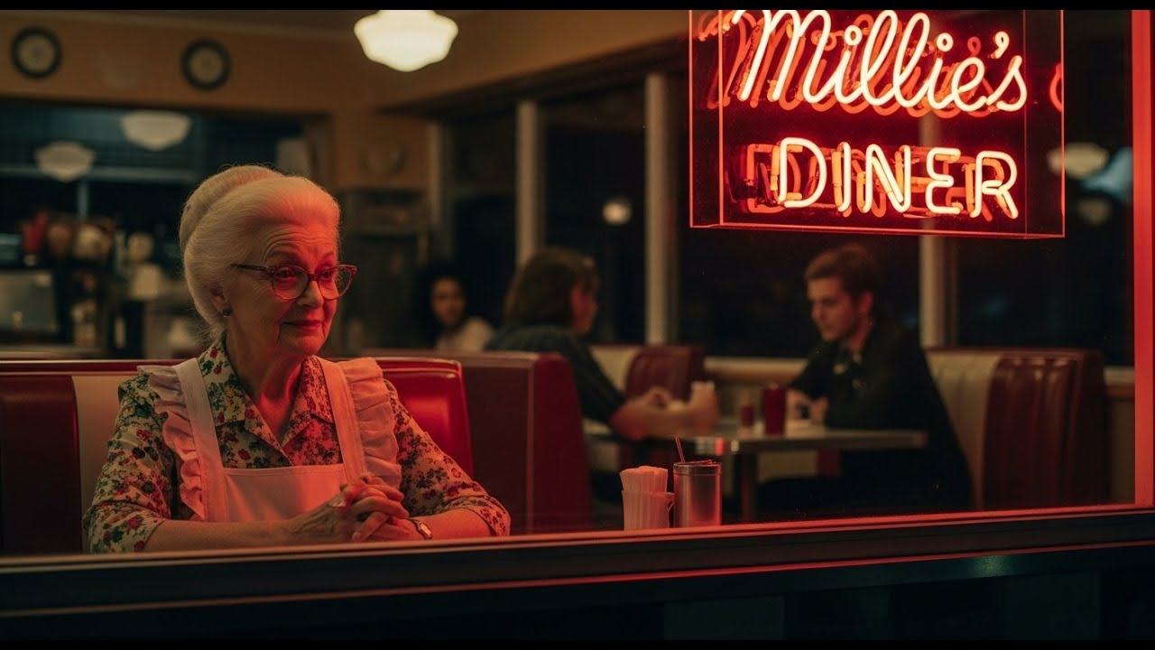 Eating alone happily.