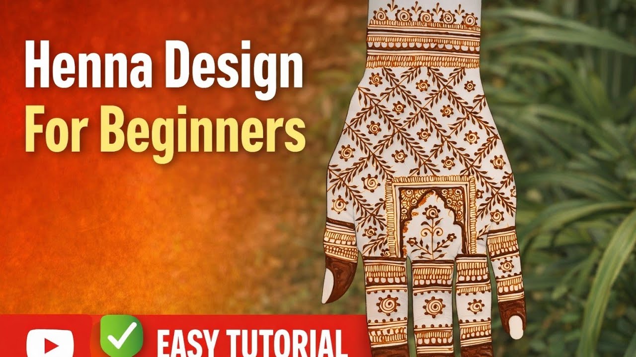 Easy Henna Design for Beginners | Simple Mehndi Tutorial Step by Step