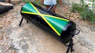 My Upgraded Version of Jamaican Jerk Pans (100lb Cylinder Pans) Hottest and Strongest