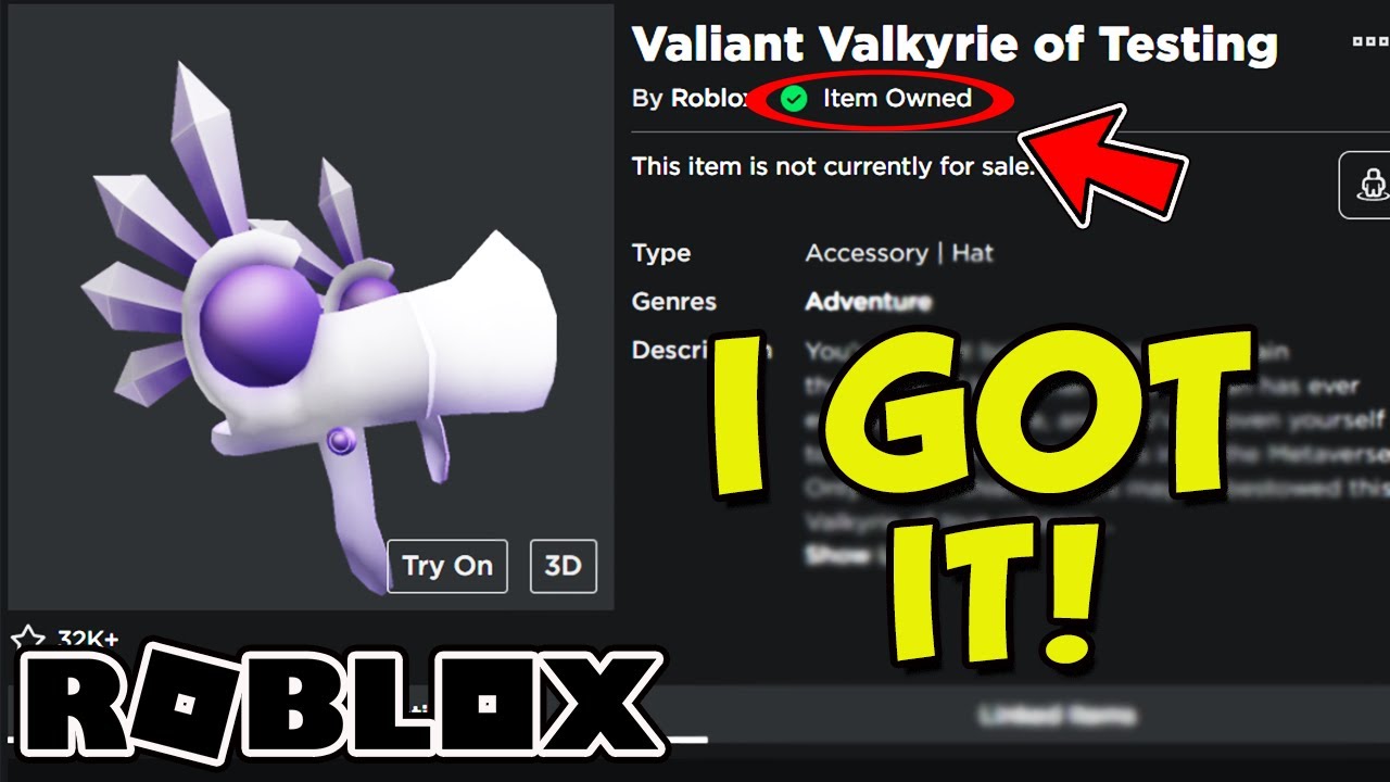 HOW I GOT THE VALIANT VALKYRIE OF TESTING IN ROBLOX - YouTube