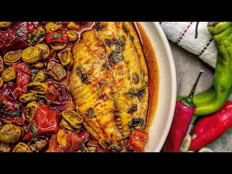 פילה מושט עם פולים סיר של שישי קלאסי וטעים