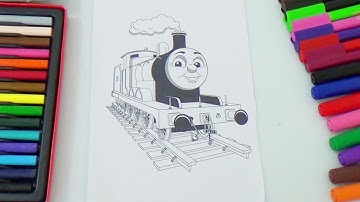 james the red engine  | thomas and friends tank engine coloring pages | kids art colors