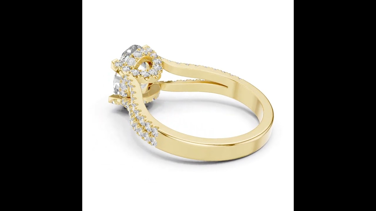 Oval Cut Split Shank Pave Anniversary Ring