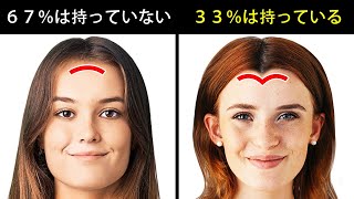 世界人口の少数が持っている珍しい体の特徴