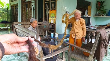 Ông lão 92 tuổi có mái tóc dài 5 mét ở miền Tây, sống không vì vật chất
