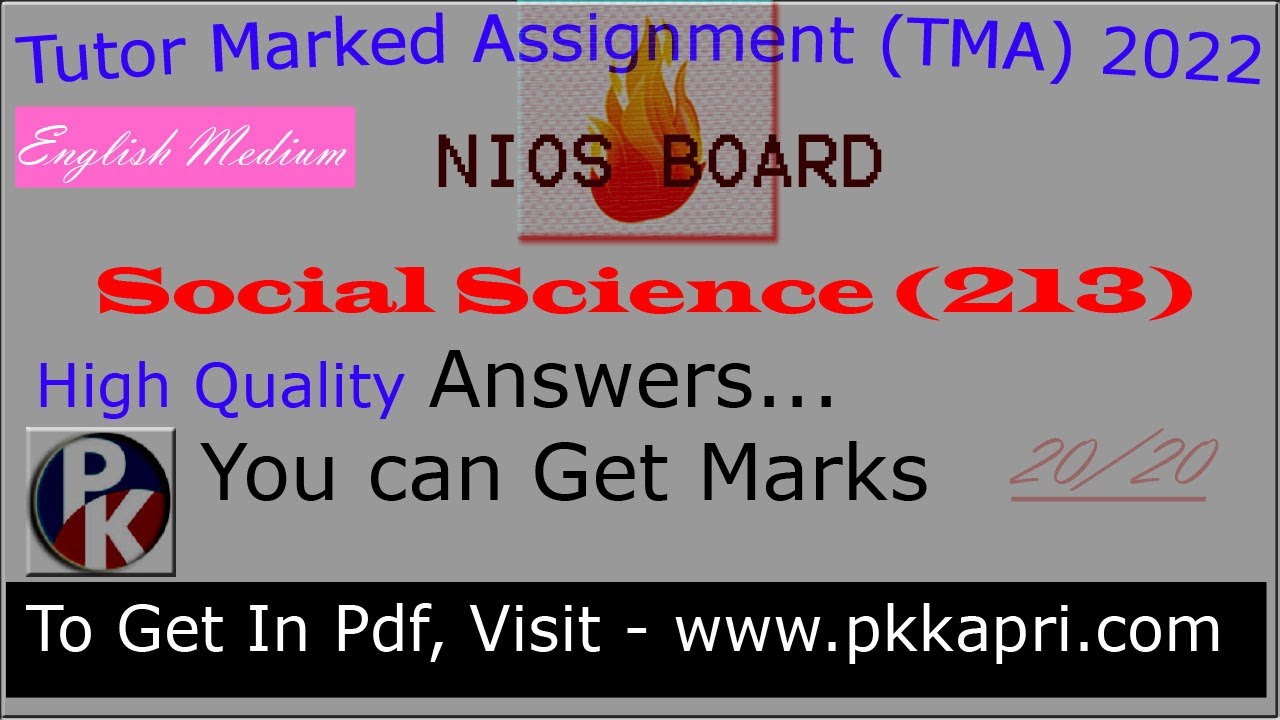 Free High Quality Social Science 213 Nios Solved Assignment TMA 2022 in English 10th Best Assignment