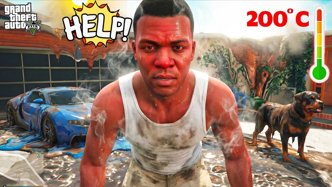 GTA 5 এ Franklin & Shinchan Survived করছে পৃথিবীর সব থেকে গরম দিন 🥵