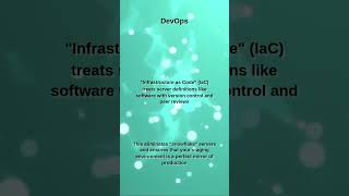 Infrastructure as Code (IaC) treats server definitions like software