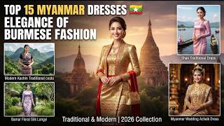 Top 15 Most Beautiful Women's Dresses of Myanmar 🇲🇲 | Traditional & Modern Myanmar Fashion