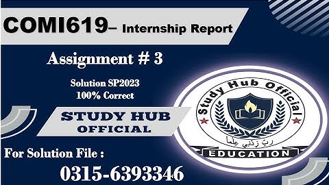 COMi619 Assignment 3 internship report