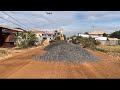 Project Experts have been pouring stones to build a long road.