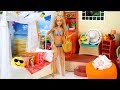 Barbie Doll Beach House Morning Routine - Swimming & getting Ready