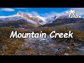 Snowfall and Spring Creek in the Mountains