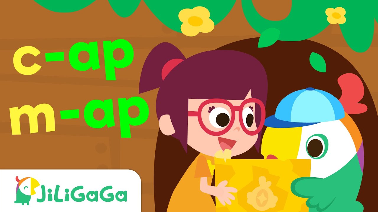 ap cap map tap nap 🧢🗺🎶 Fun with Phonics Jiligaga YouTube