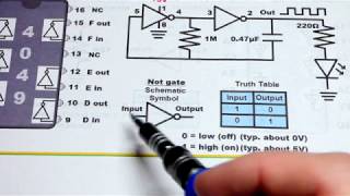 4049 hex inverter oscillator LED flasher demonstration circuit by learning electronics electronzap