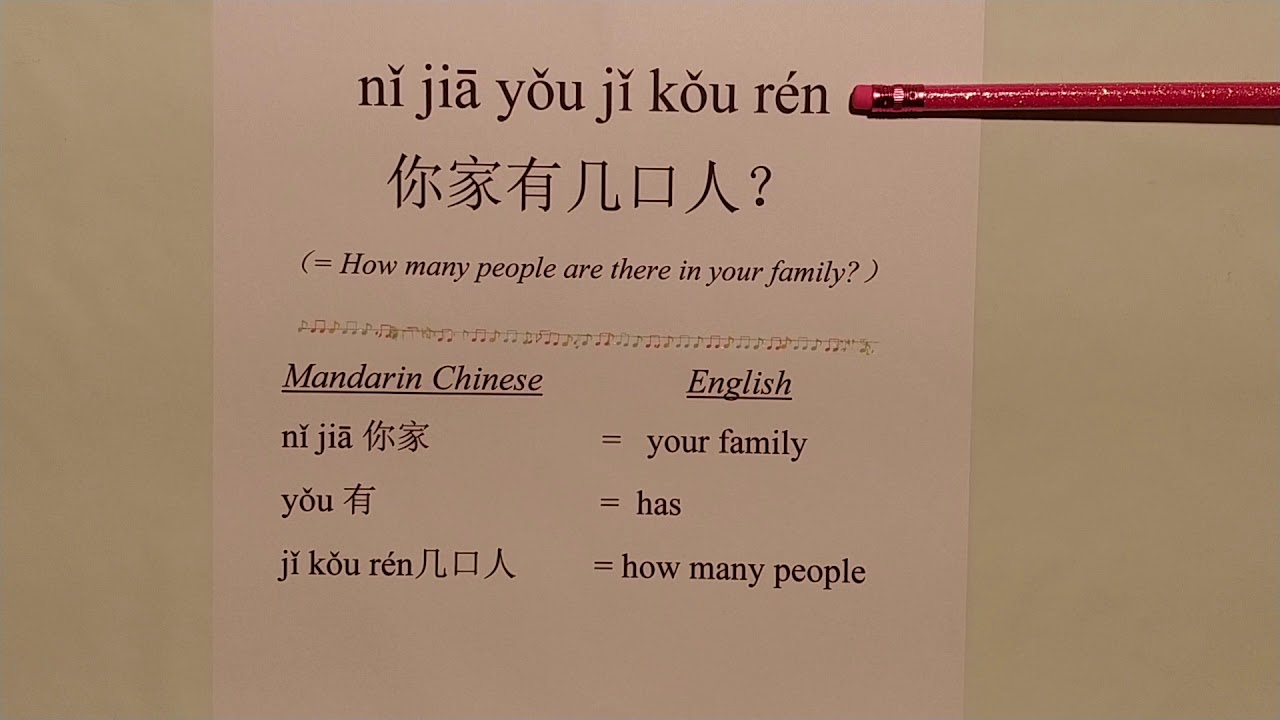 How To Say "How Many People Are There In Your Family?" In Mandarin Chinese - Youtube