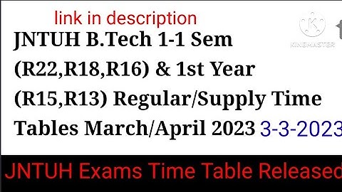 1Year B.TECH 1st SEMESTER -R22 REGULAR EXAMINATIONS  TIME TABLE RELEASED 2023/ R22 Exams Time Table