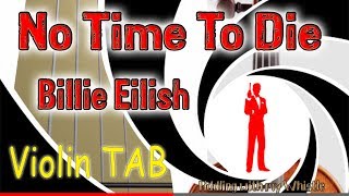 No Time To Die - Billie Eilish - James Bond 007 - Violin - Play Along Tab Tutorial chords
