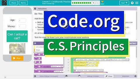 Code.org Lesson 7.10 Conditionals Practice | Tutorial and Answer | Unit 4 CS Principles