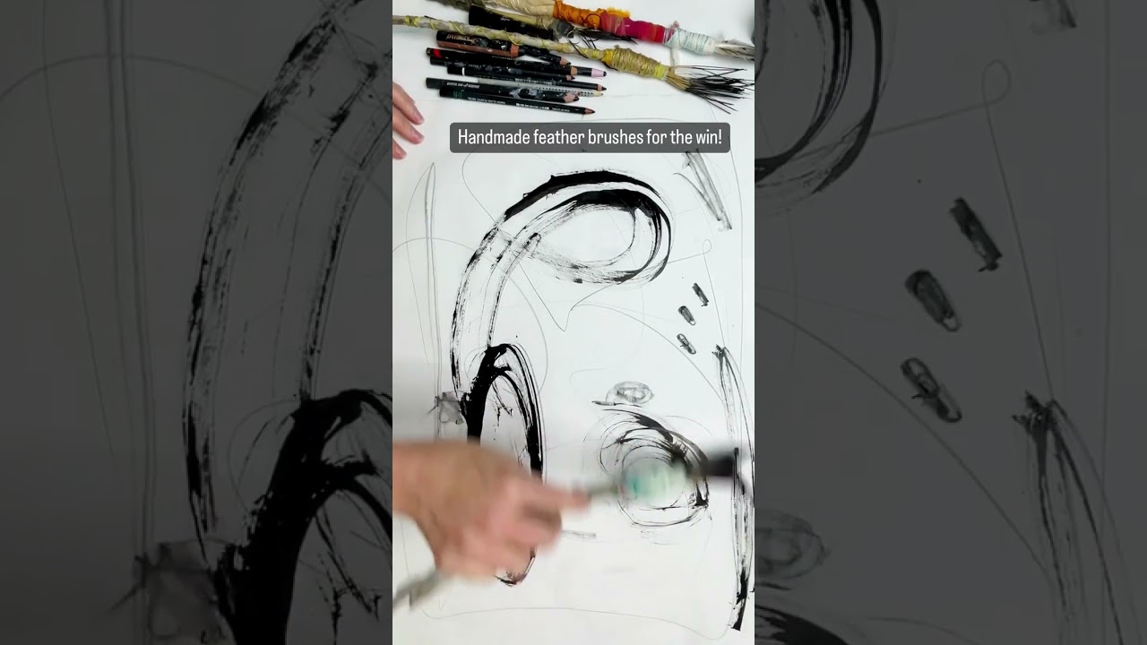 Mark Making with Handmade Art Brushes a Tutorial 