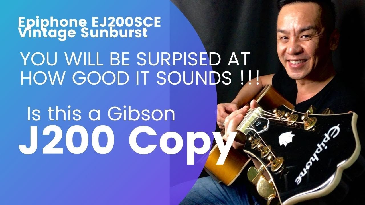 Epiphone EJ200SCE VS Guitar Review in Singapore - YouTube