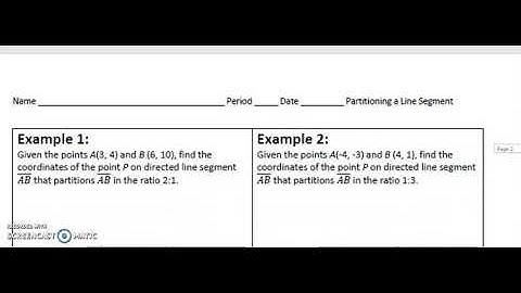 Partitioning a Line Segment