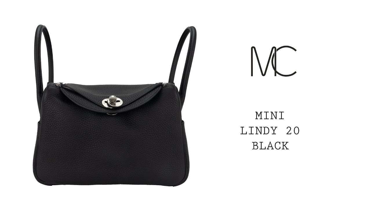 Hermes Mini Lindy Noir Clemence PHW RJL1014