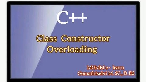 Constructor Overloading in C++ / Types of Overloading in C++... Tamil