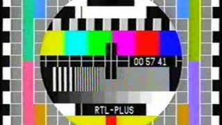 Testbild mit Uhr nach Sendeschluss - RTL-Plus  - 1987