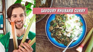 Savoury Rhubarb And Lentil Curry - A Quick & Seasonal Vegan Recipe