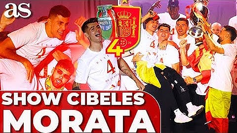 MORATA SHOW COMPLETO PRESENTACIÓN LAMINE, NICO WILLIAMS, OLMO, RODRI... HÉROES EUROCOPA 2024 CIBELES