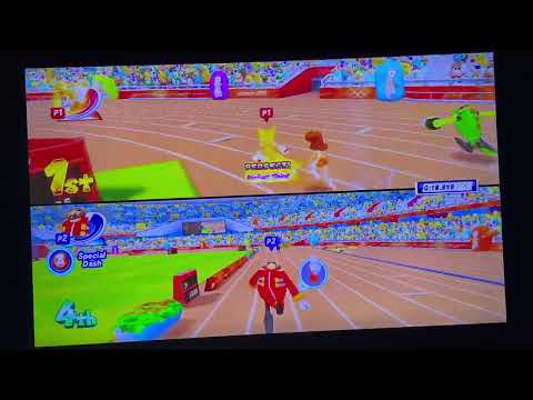 Mario Sonic At The London 2012 Olympic Games Team Bowser Jr Loses To Team Luigi In 4x100m Relay