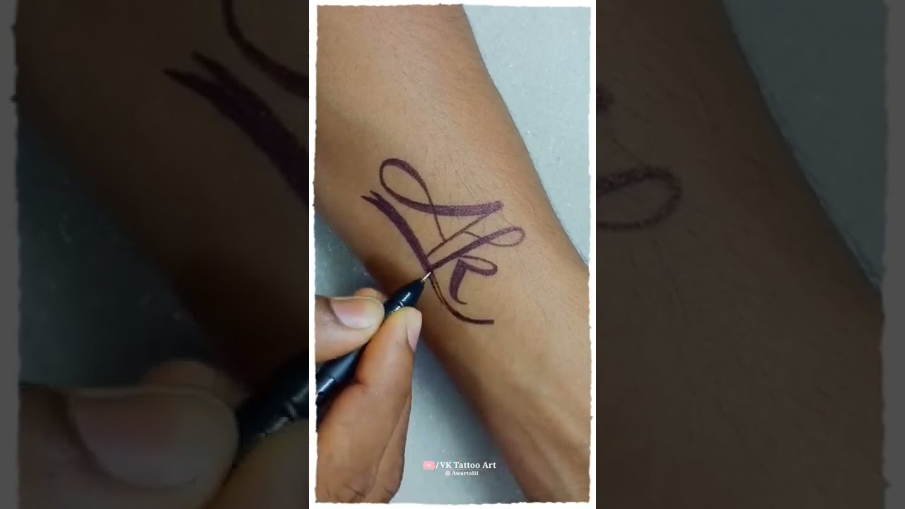 How to make Ak Letter tattoo | tattoo at home | DIY tattoo | tattoo | Ak  tattoo artist - YouTube