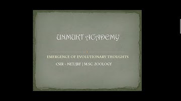 Emergence of Evolutionary Idea | CSIR-NET/JRF life science unit-11 topic - 1 Evolution and Behavior