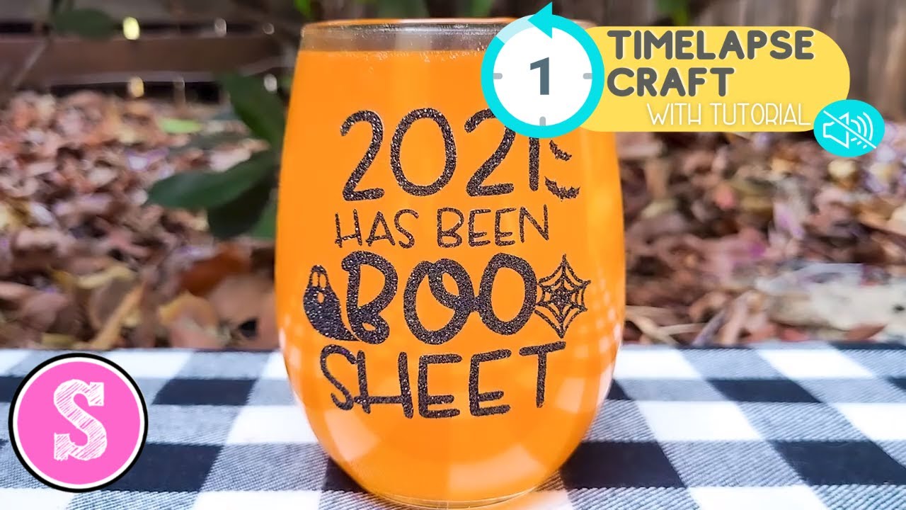 🍷 How to Put HTV on Glass with Easy Press (Timelapse with Tutorial