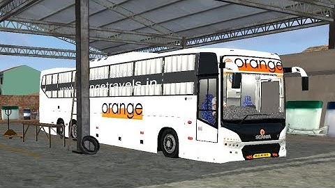 Orange travels Scania Bus Mod In Bus Simulator Indonesia - Bussid Bus Mod - Bussid Car Mod - Bussid