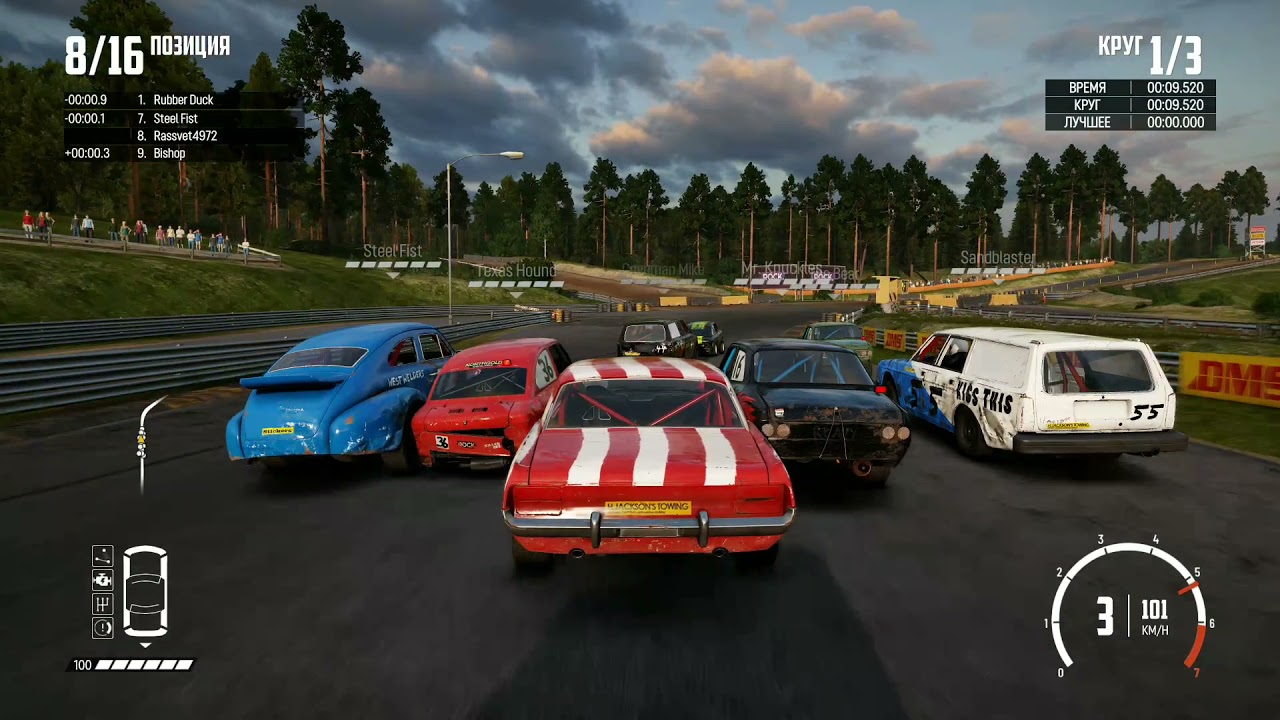 Wreckfest. Drive Hard. Die Last. Very Tough Opponents. Multiplayer Gameplay. No Commentary.