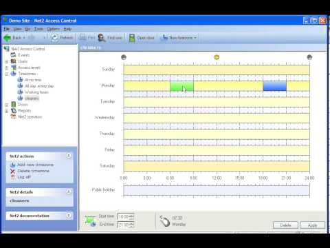 Create Timezones on paxton net 2 access control software tutorial 2