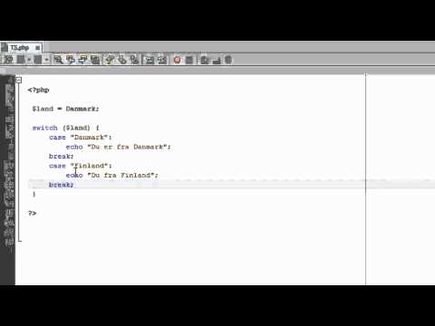 PHP kursus /  tutorials for begyndere #5 SWITCH statement i php